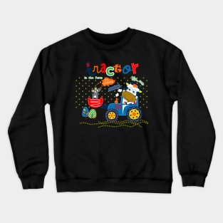 cow tractor cartoon Crewneck Sweatshirt